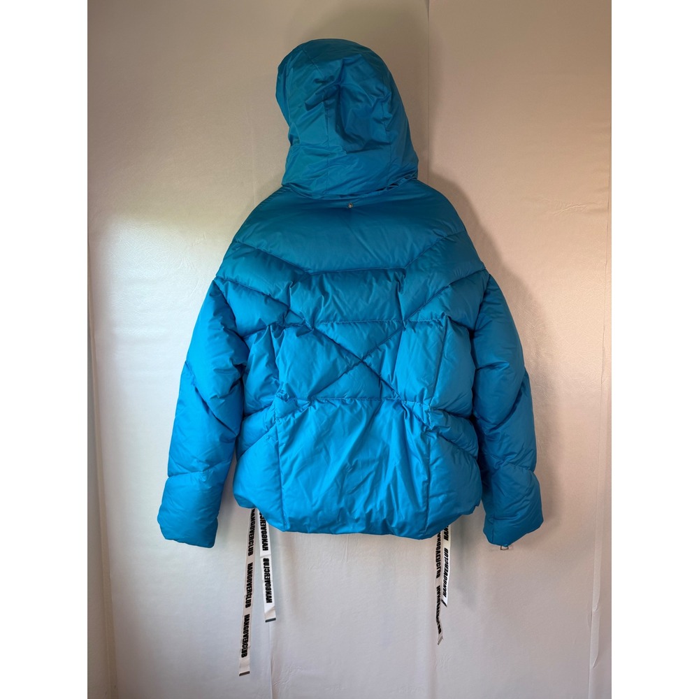 Khrisjoy Khris Hangover Club Puffer Jacket Turquoise Logo Drawstring Size 01 - Picture 13 of 16